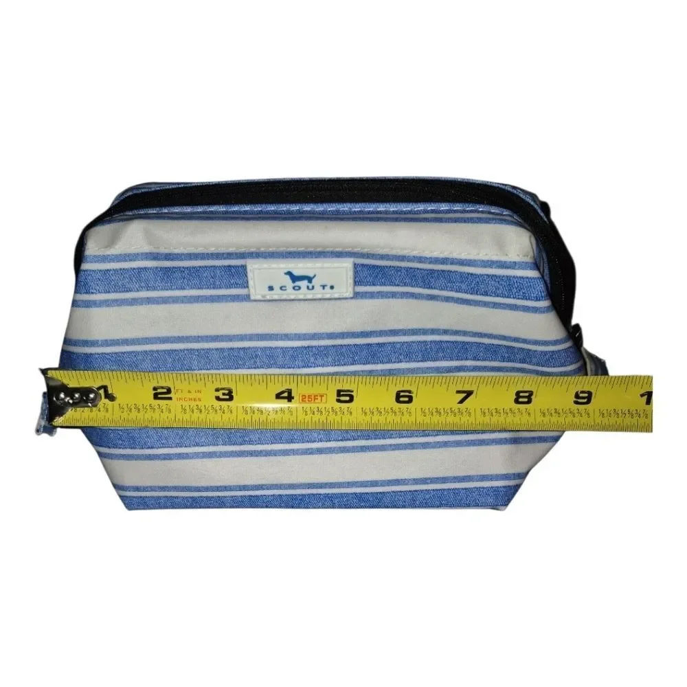 Scout big mouth toiletry bag Blue White Striped